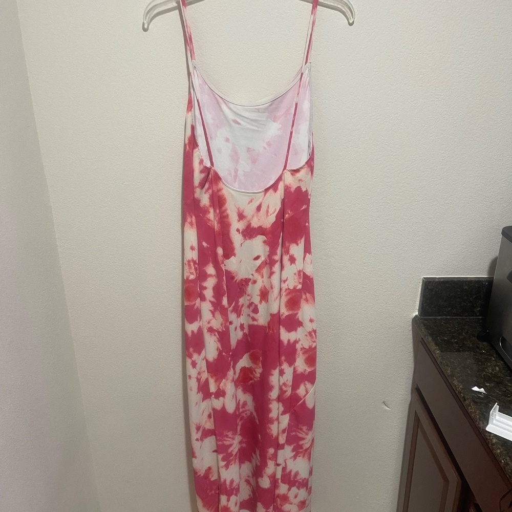 Thakoon Pink Tie-Dye Satin Slip Maxi Dress Size 2 (Retails $315) FLAW See Photos - Picture 12 of 16
